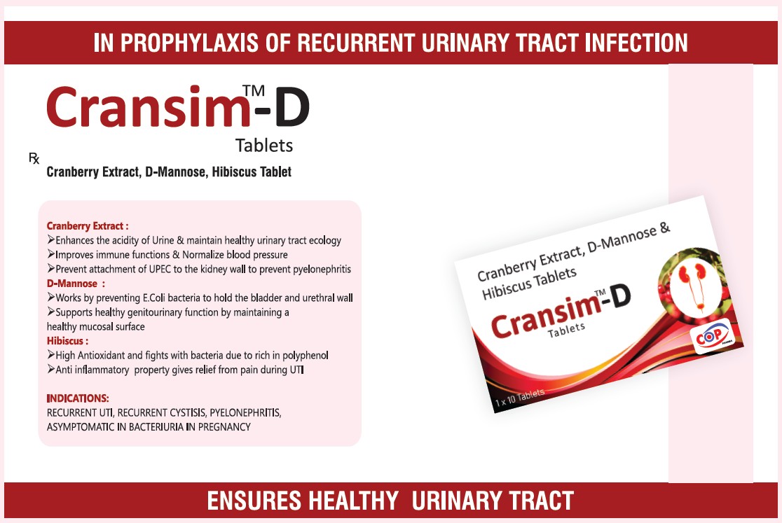 Cransim-D prophylaxis of reccurent urinary tract infection